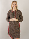 Ribbed Leopard Knit Hooded Dress