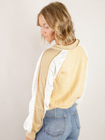 Mustard Cable Knit with Lace Sleeve