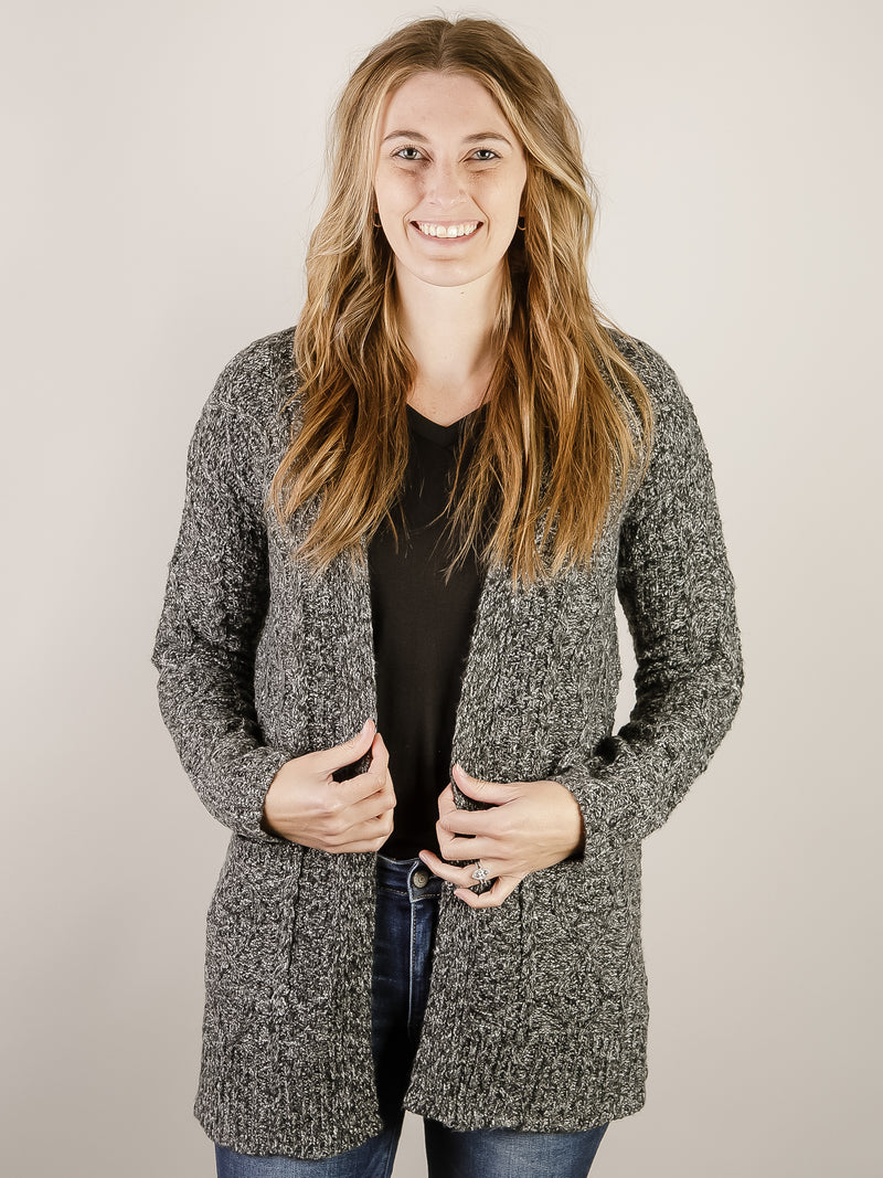 Dark Charcoal Cable Cardigan