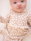 Mocha Ditsy Floral Skirted Bodysuit (Infant)
