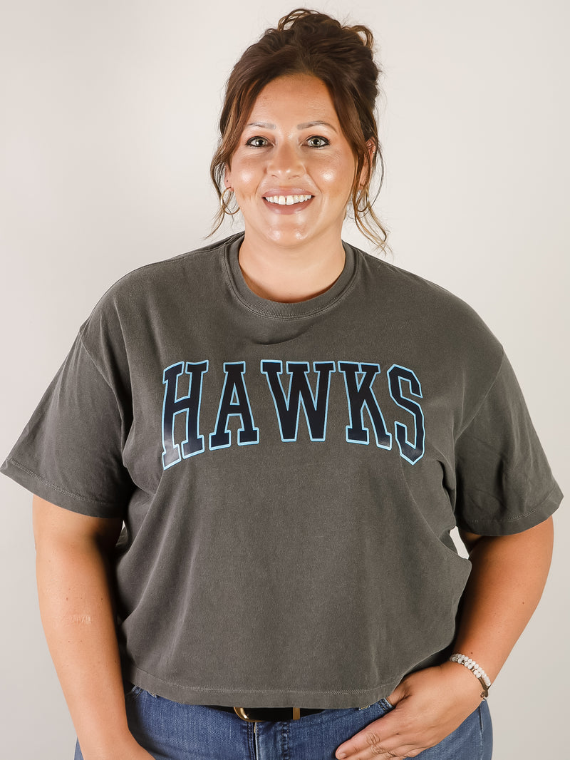 Custom CROPPED Hawks Graphic Tee (Multiple Colors)