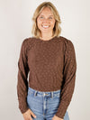 Chocolate Brown Lace Long Sleeve Top