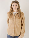 Camel Button Down Textured Shirt