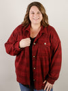 Curvy Burgundy Plaid Soft Shacket