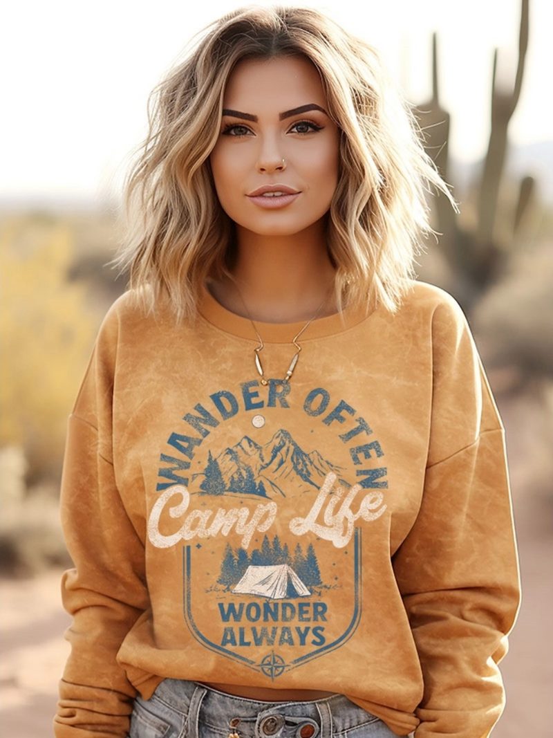 Mustard Mineral Washed Camp Life Sweatshirt