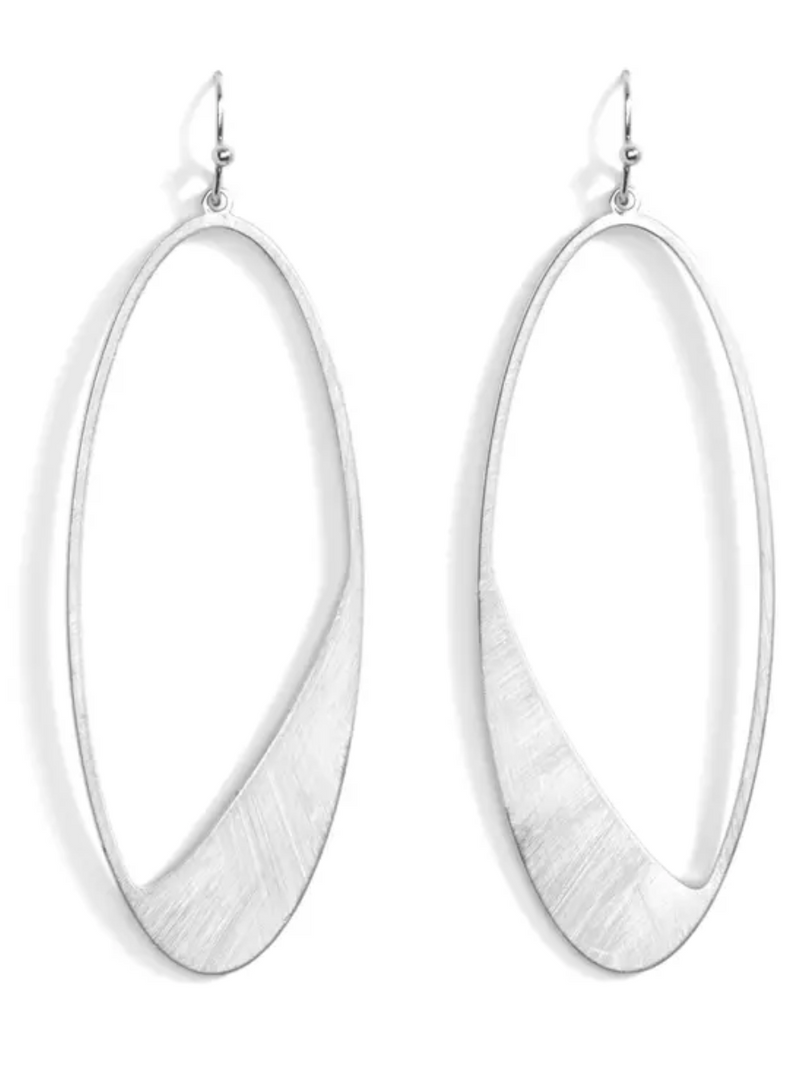 Contemporary Long Oval Earring (Multiple Colors)