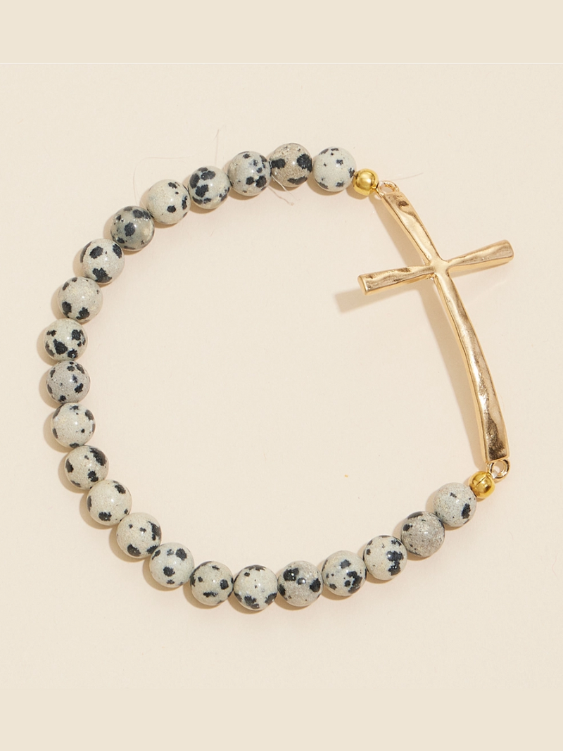 Cross Stone Beaded Bracelet