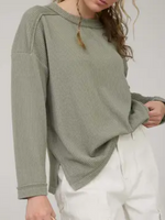 Light Olive Crewneck Ribbed Long Sleeve