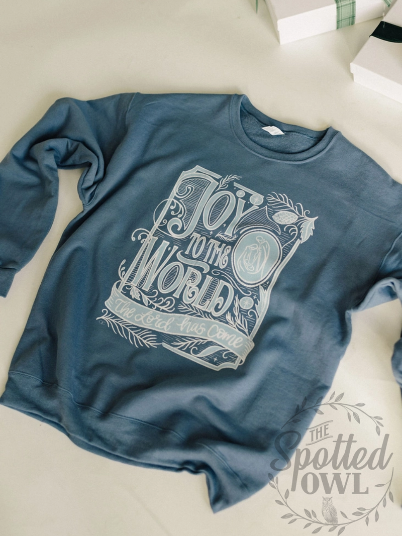 Blue Joy to the World Graphic Sweatshirt