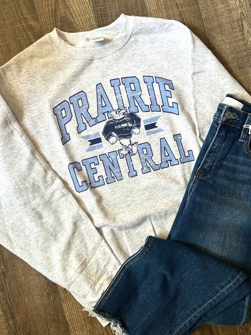 Pre-Order Prairie Central Mascot Ash Crewneck Sweatshirt