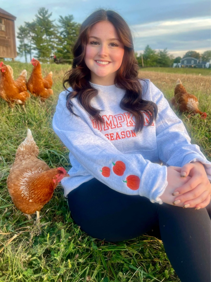 Pumpkin Season Embroidered Sweatshirt