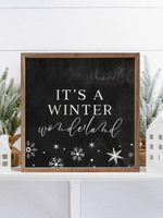 Black Winter Wonderland Sign 4x4