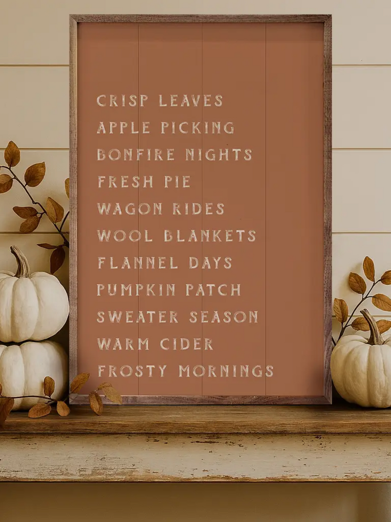 Orange Autumn Activity List 5 x 8