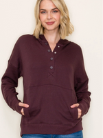 Dark Plum Kangaroo Pocket Hoodie