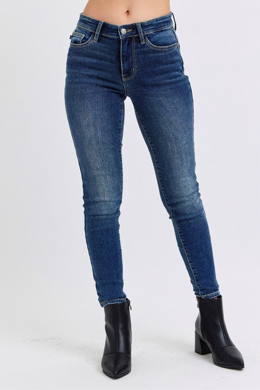 Judy Blue Mid-Rise Waist Skinny Jeans with Thermal Lining (Online Exclusive)