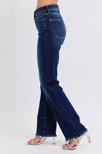 Judy Blue Raw Hem Straight Leg Jeans (Online Exclusive)