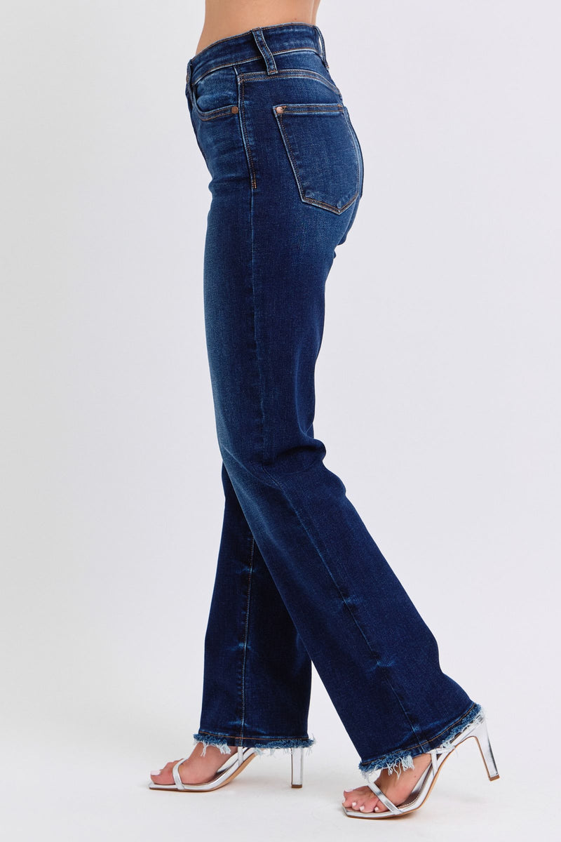 Judy Blue Raw Hem Straight Leg Jeans (Online Exclusive)