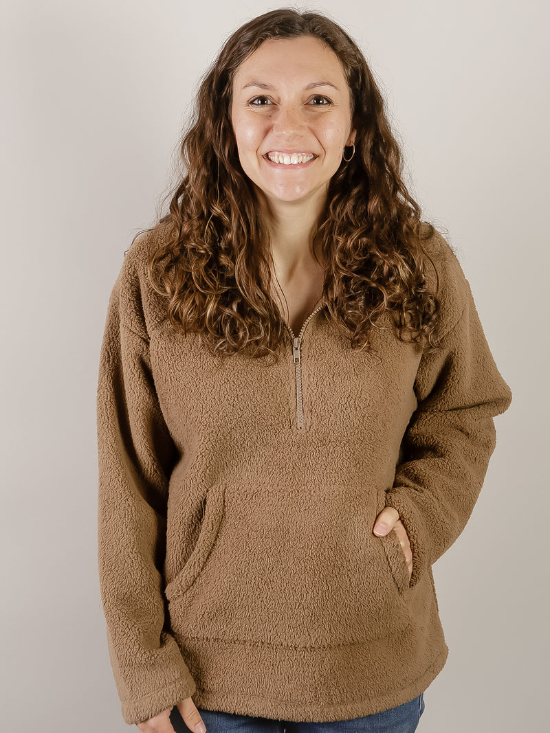 Mocha Fleece Half Zip Jacket