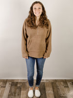 Mocha Fleece Half Zip Jacket