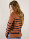 Rust and Navy Striped Sweater