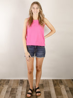 Fushia Sleeveless Knit Tank