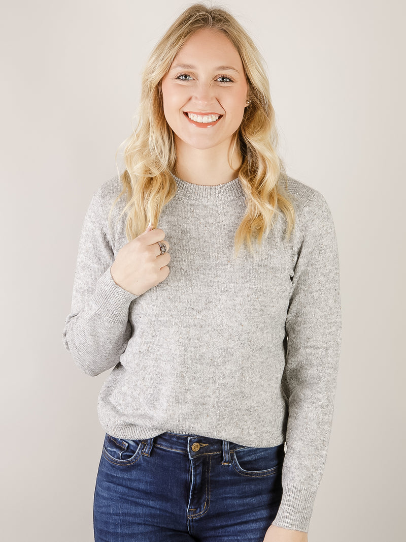 Textured Heather Grey Sweater