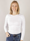 Long Sleeve Mini Ribbed Tee (Multiple Colors)