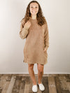 Camel Mineral Washed Sweatshirt Dress