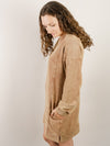 Camel Mineral Washed Sweatshirt Dress