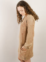 Camel Mineral Washed Sweatshirt Dress