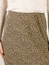 Olive Leopard Print Midi Skirt