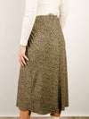 Olive Leopard Print Midi Skirt