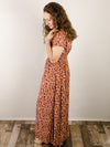 Wine Floral Maxi Dress