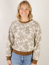 Brown Print Pullover Sweatshirt