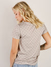 Taupe Polka Dot Short Sleeve Top