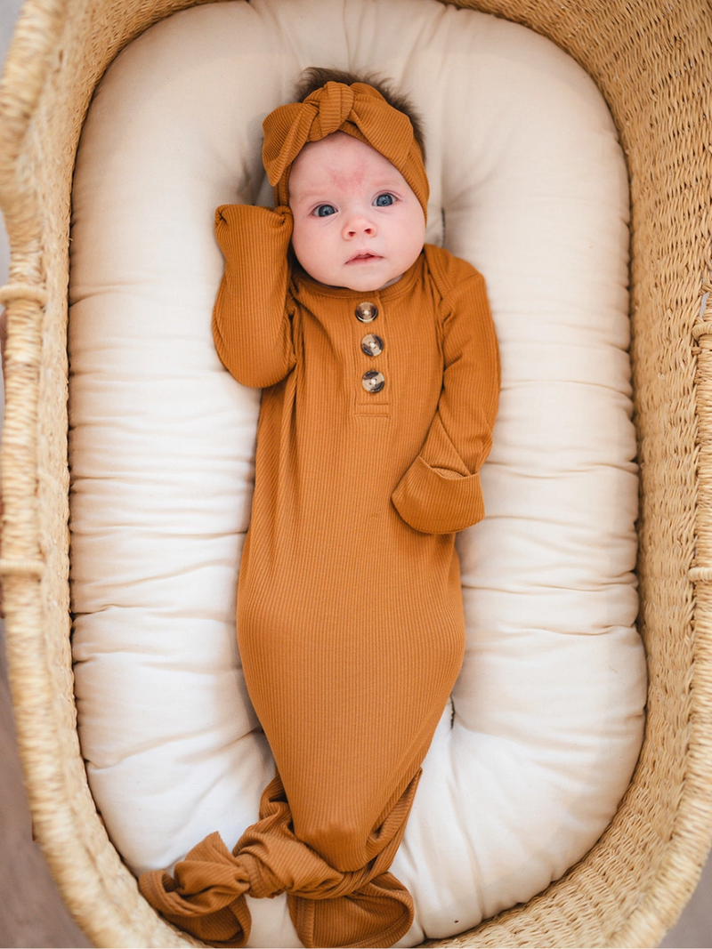 Camel Knotted Baby Gown