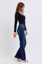 Judy Blue Raw Hem Straight Leg Jeans (Online Exclusive)