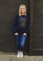 Navy Christmas Eve Graphic Sweatshirt