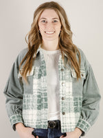 Soft Green Mixed Print Shacket