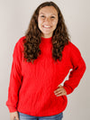 Solid Red Cable Sweater