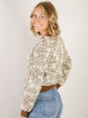 Brown Print Pullover Sweatshirt