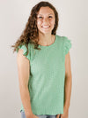 Kelly Green Ruffled Sleeve Top