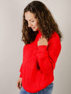 Solid Red Cable Sweater