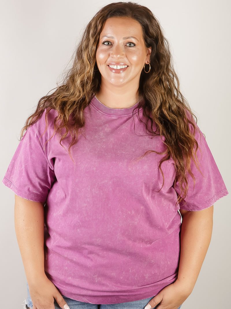 Light Plum Vintage Washed Oversized Tee