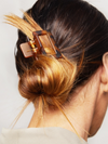 Recycled Plastic Assorted Claw Clips- Brown Rectangle Open Shape