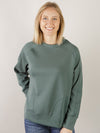 Jade Round Neck Scuba with Side Slits