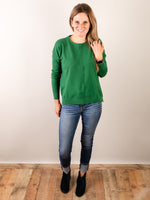 Green Viscose Front Seam Sweater