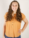Dusty Apricot Short Sleeve Blouse