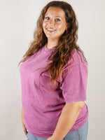 Light Plum Vintage Washed Oversized Tee
