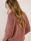 Mineral Washed Wine Henley Sweater